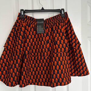 OFUURE A-Line Skirt in Vibrant Orange and Blue